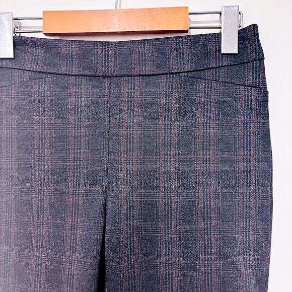 REITMANS Grey Stretch Skinny Pants with Subtle Plaid Pattern | Size 6 * - Picture 7 of 8